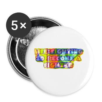 Liftening Theme Inspirierende Typografie - Buttons groß 56 mm (5er Pack) - Weiß - Vorne