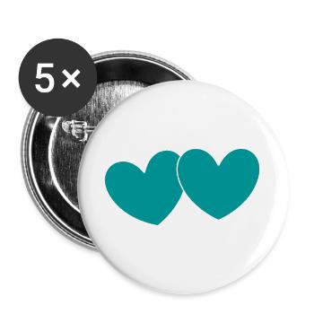 Valentinstag, Valentinstag, Valentinstag - Buttons groß 56 mm (5er Pack) - Weiß - Vorne