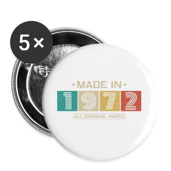 1972 Retro Slogan Alle Originalteile - Buttons groß 56 mm (5er Pack) - Weiß - Vorne