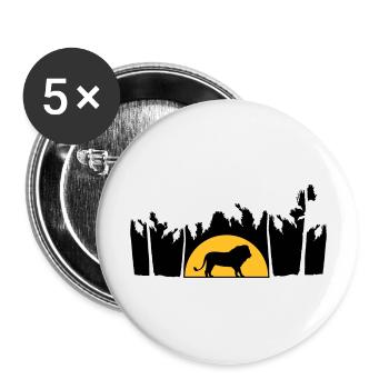 Jungle Male Lion - Buttons large 2.2''/56 mm (5-pack) - white - Front