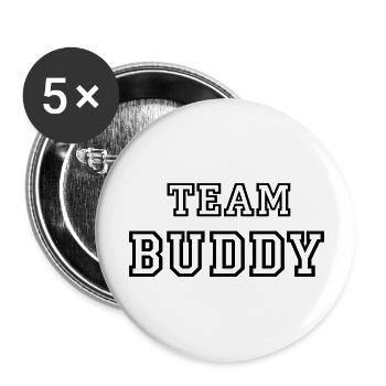 TEAM BUDDY Dog Name Male TeamTricot - Buttons large 2.2''/56 mm (5-pack) - white - Front