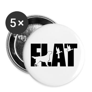 Flattie is happy - Buttons groß 56 mm (5er Pack) - Weiß - Vorne