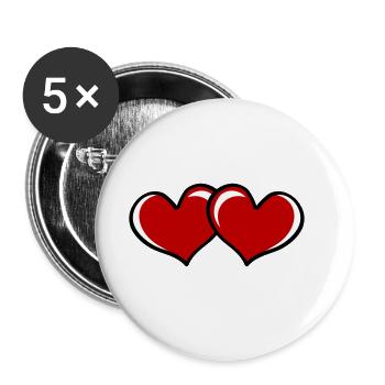 herzen symbol - Buttons groß 56 mm (5er Pack) - Weiß - Vorne