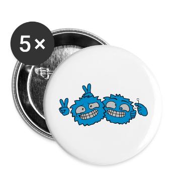 2 Crazy Friends - Buttons large 2.2''/56 mm (5-pack) - white - Front