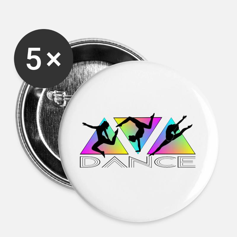Dance - Buttons groß 56 mm (5er Pack) - Weiß