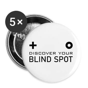 Blinder Fleck Gehirntest - Buttons groß 56 mm (5er Pack) - Weiß - Vorne