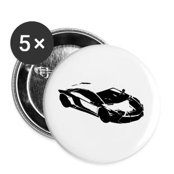 Lambo voiture de sport supercar italienne - Lot de 5 grands badges (56 mm) - blanc - Devant