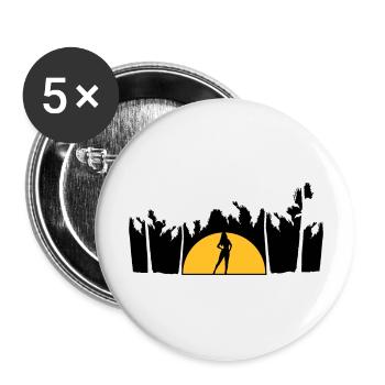Palm Hot Girl - Buttons large 2.2''/56 mm (5-pack) - white - Front
