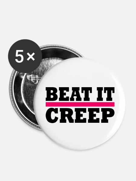 Beat it creep - Buttons groß 56 mm (5er Pack) - Weiß