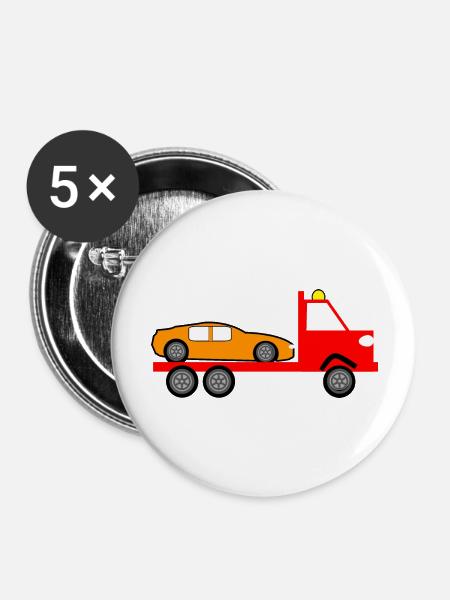 Truck - Buttons groß 56 mm (5er Pack) - Weiß