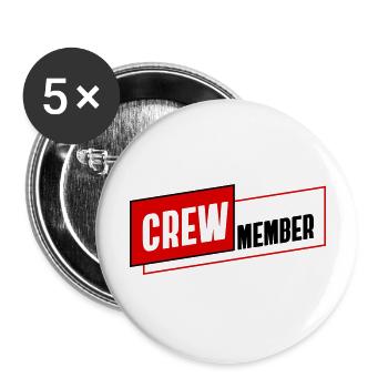 CREW Member Team Staff Group Team Colleague - Buttons large 2.2''/56 mm (5-pack) - white - Front