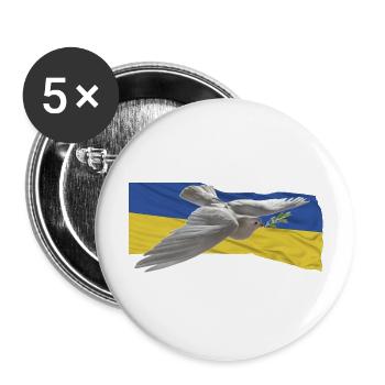 Peace Ukraine - Buttons large 2.2''/56 mm (5-pack) - white - Front