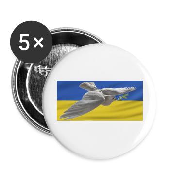 Peace Ukraine - Buttons large 2.2''/56 mm (5-pack) - white - Front