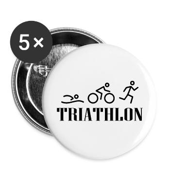 Triathlon Swim Bike Run Marathonun - Buttons groß 56 mm (5er Pack) - Weiß - Vorne