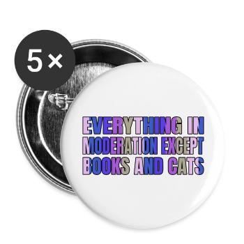 frequent readers book lover persian pet lover - Buttons large 2.2''/56 mm (5-pack) - white - Front