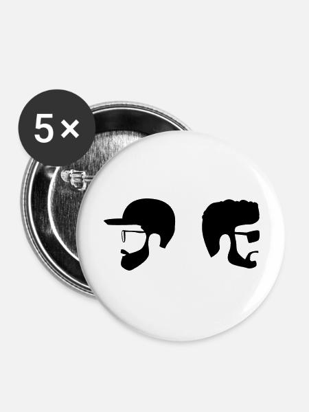 DUDES - Buttons groß 56 mm (5er Pack) - Weiß