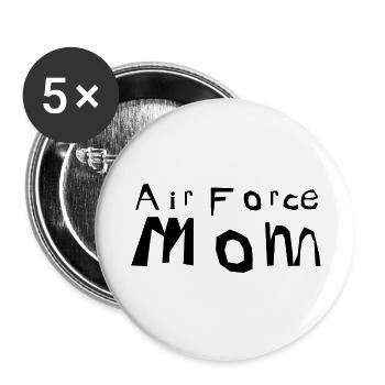 Mutter | Mama | Frau | Eltern | Air Force Mom - Buttons groß 56 mm (5er Pack) - Weiß - Vorne