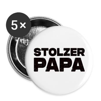 Stolzer Papa - Buttons groß 56 mm (5er Pack) - Weiß - Vorne