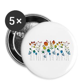 Flowers - Buttons large 2.2''/56 mm (5-pack) - white - Front