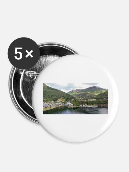 Hellesylt panorama vie - Buttons groß 56 mm (5er Pack) - Weiß