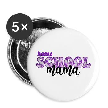 Home School Mama - Buttons large 2.2''/56 mm (5-pack) - white - Front