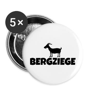 Bergziege Lustig Wandern Erzgebirge - Buttons groß 56 mm (5er Pack) - Weiß - Vorne