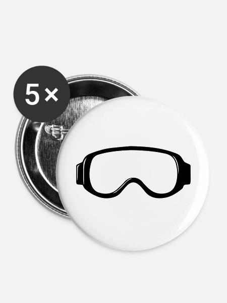 Skibrille - Buttons groß 56 mm (5er Pack) - Weiß