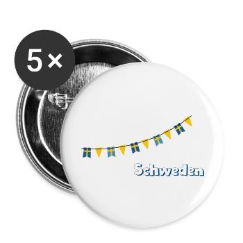 Schweden Girlande - Buttons groß 56 mm (5er Pack) - Weiß - Vorne