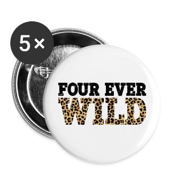 Four Ever Wild 28 - Buttons groß 56 mm (5er Pack) - Weiß - Vorne