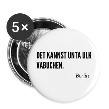 Berliner Schnauze - Buttons groß 56 mm (5er Pack) - Weiß - Vorne