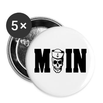moin 5 - Buttons groß 56 mm (5er Pack) - Weiß - Vorne