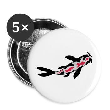 Koi Fish Nishikigoi Design - Buttons large 2.2''/56 mm (5-pack) - white - Front