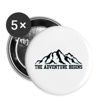 The Adventure Begins - Buttons large 2.2''/56 mm (5-pack) - white - Front