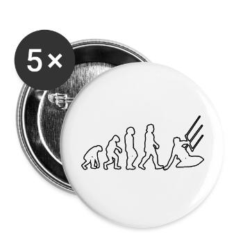 Kitesurfer Windsurfer Surf Windsurfing Cadeau - Lot de 5 grands badges (56 mm) - blanc - Devant