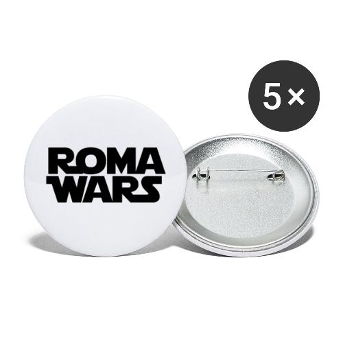 Roma Wars SW Design Schwarze Buchstaben - Buttons groß 56 mm (5er Pack)