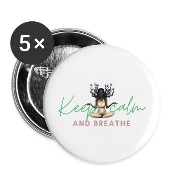 Keep calm - Buttons groß 56 mm (5er Pack) - Weiß - Vorne
