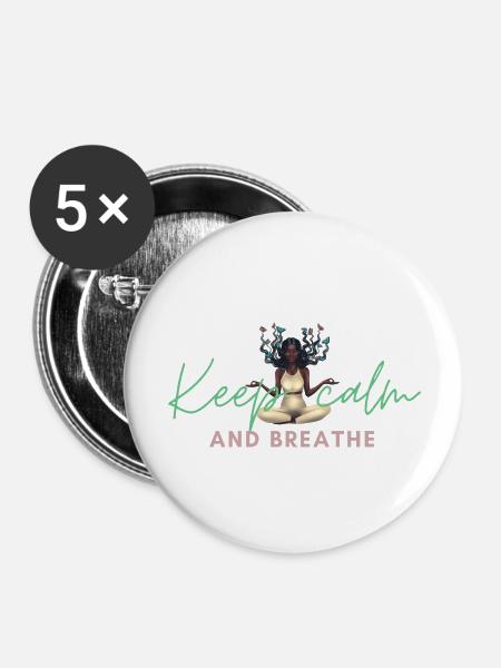 Keep calm - Buttons groß 56 mm (5er Pack) - Weiß