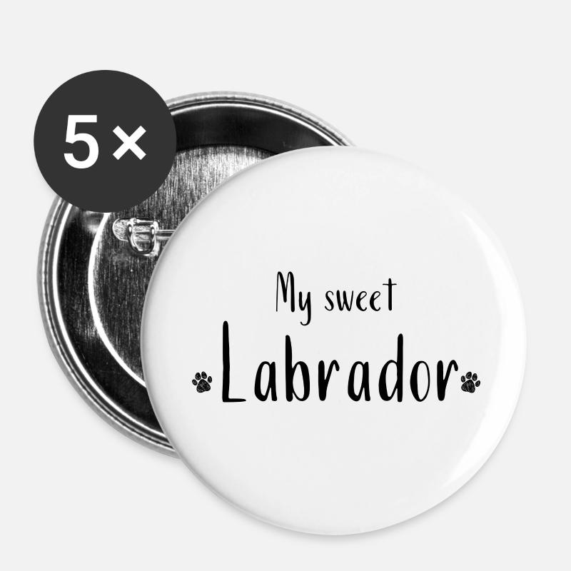 Labrador - Buttons large 2.2''/56 mm (5-pack) - white