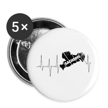 Heimat ist liebe - Buttons groß 56 mm (5er Pack) - Weiß - Vorne