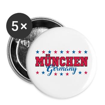 München - Buttons groß 56 mm (5er Pack) - Weiß - Vorne
