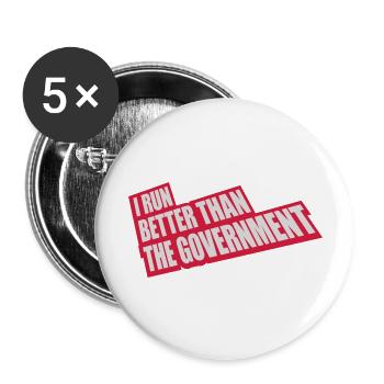 run better than government - Buttons large 2.2''/56 mm (5-pack) - white - Front