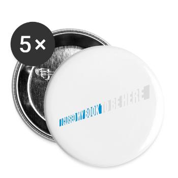 J’ai fermé mon livre - Lot de 5 grands badges (56 mm) - blanc - Devant