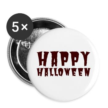 Happy Halloween - Buttons groß 56 mm (5er Pack) - Weiß - Vorne