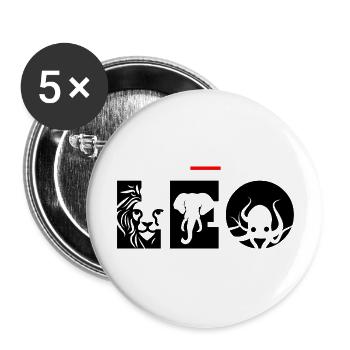Löwe - Buttons groß 56 mm (5er Pack) - Weiß - Vorne