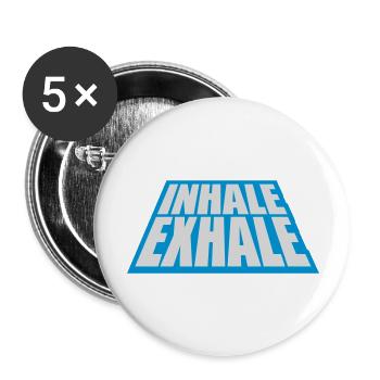 inhale exhale yoga quote - Buttons large 2.2''/56 mm (5-pack) - white - Front