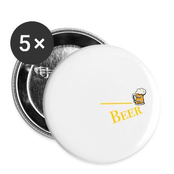 King of the Beer - Buttons groß 56 mm (5er Pack) - Weiß - Vorne