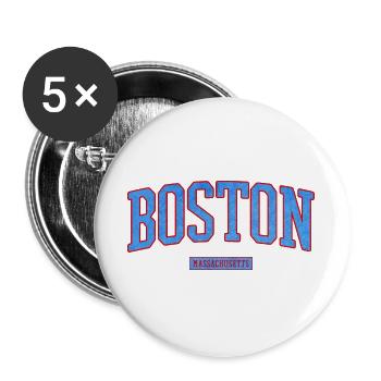 Boston Stadt Pride Emblem - Buttons groß 56 mm (5er Pack) - Weiß - Vorne