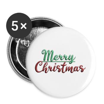 Frohe Weihnachten - Buttons groß 56 mm (5er Pack) - Weiß - Vorne