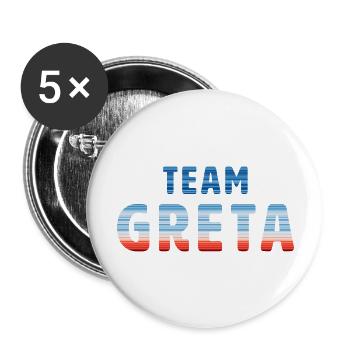 Team Greta | Warming Stripes - Buttons groß 56 mm (5er Pack) - Weiß - Vorne