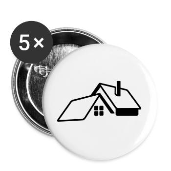 House transparent logo - Buttons large 2.2''/56 mm (5-pack) - white - Front